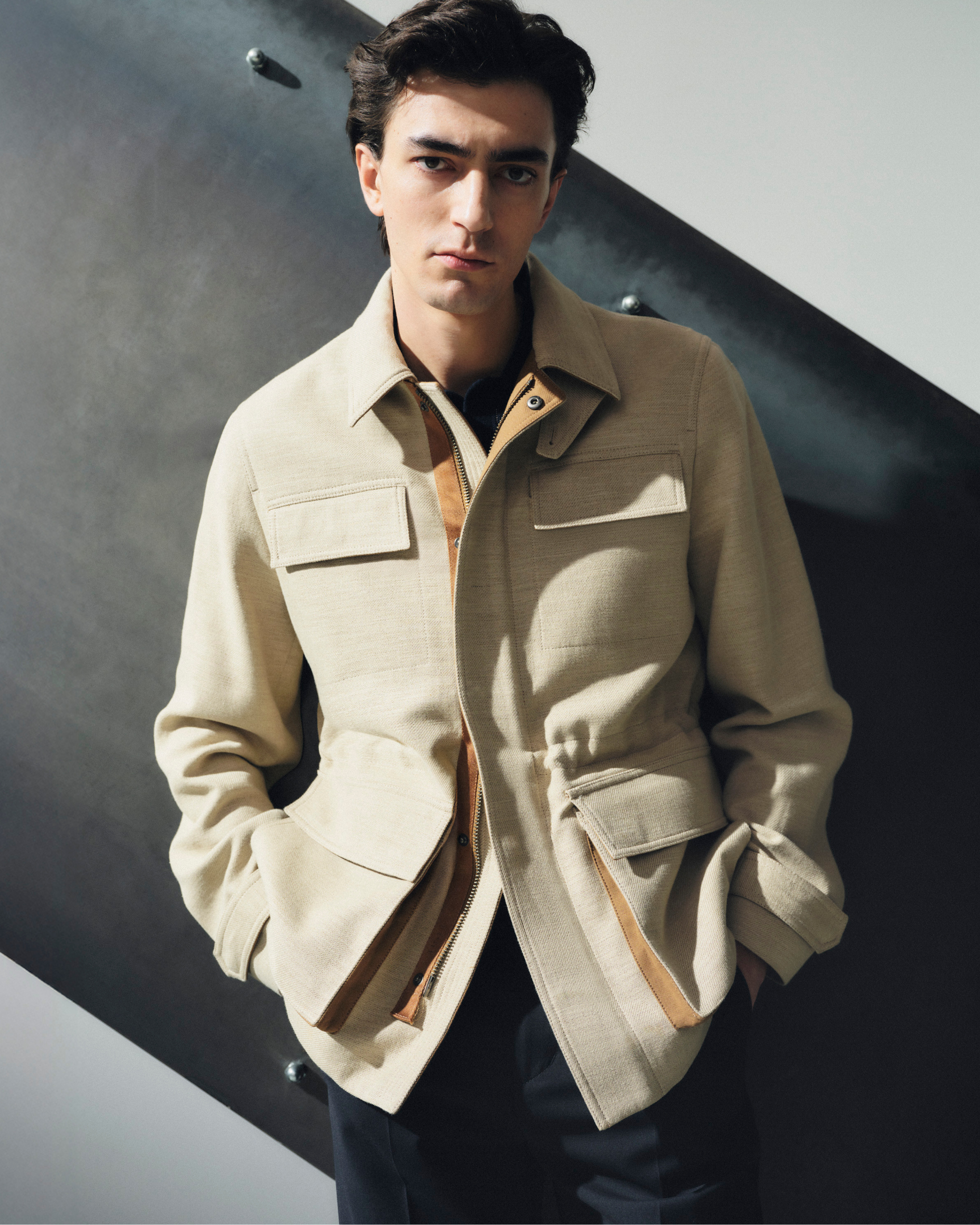 Man in a beige jacket